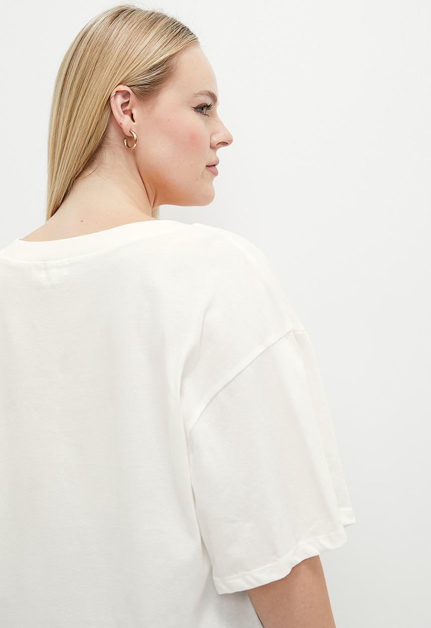 edit - Oversized relaxed plus tee - ecru