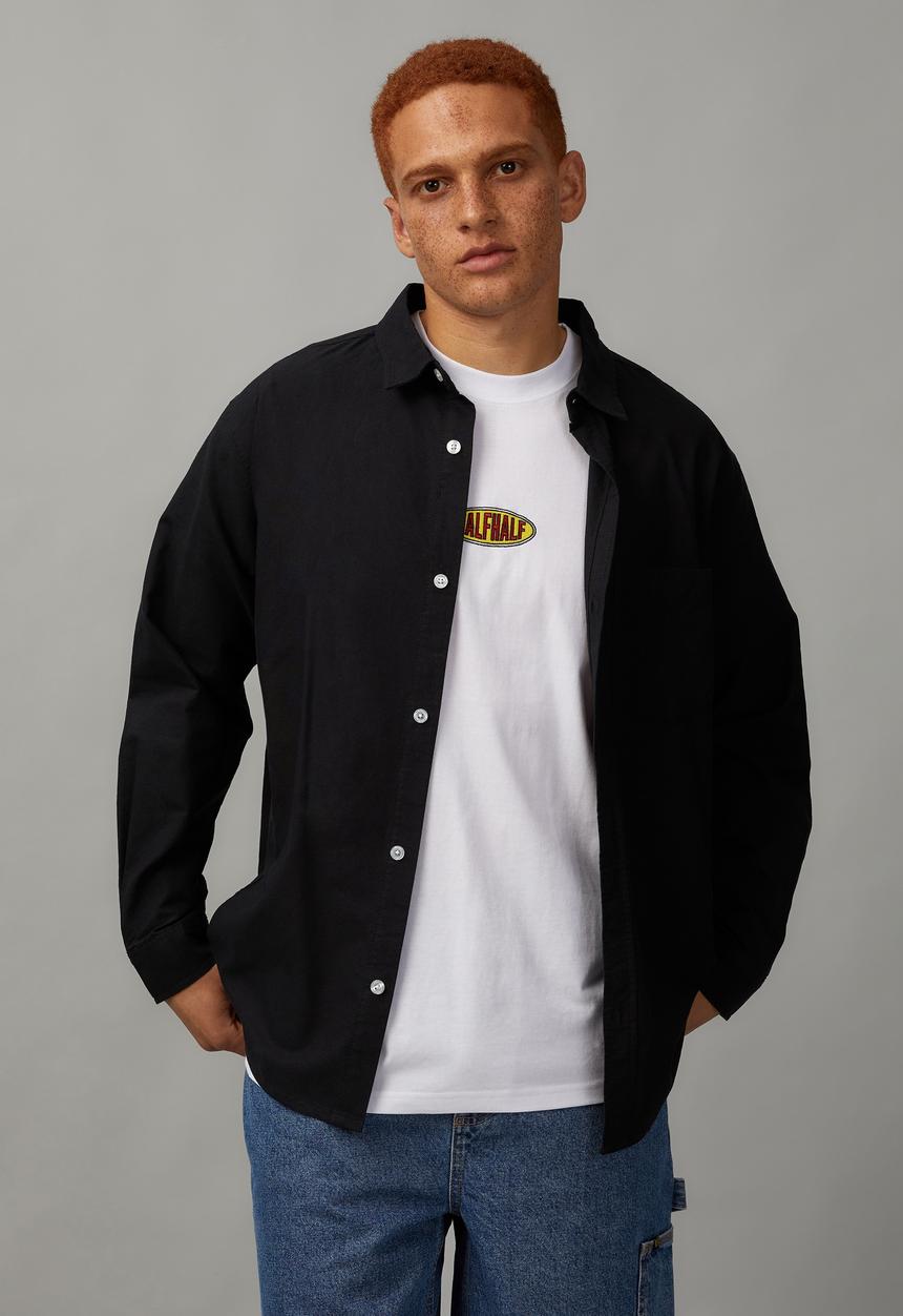 Factorie - Long sleeve shirt - black oxford 