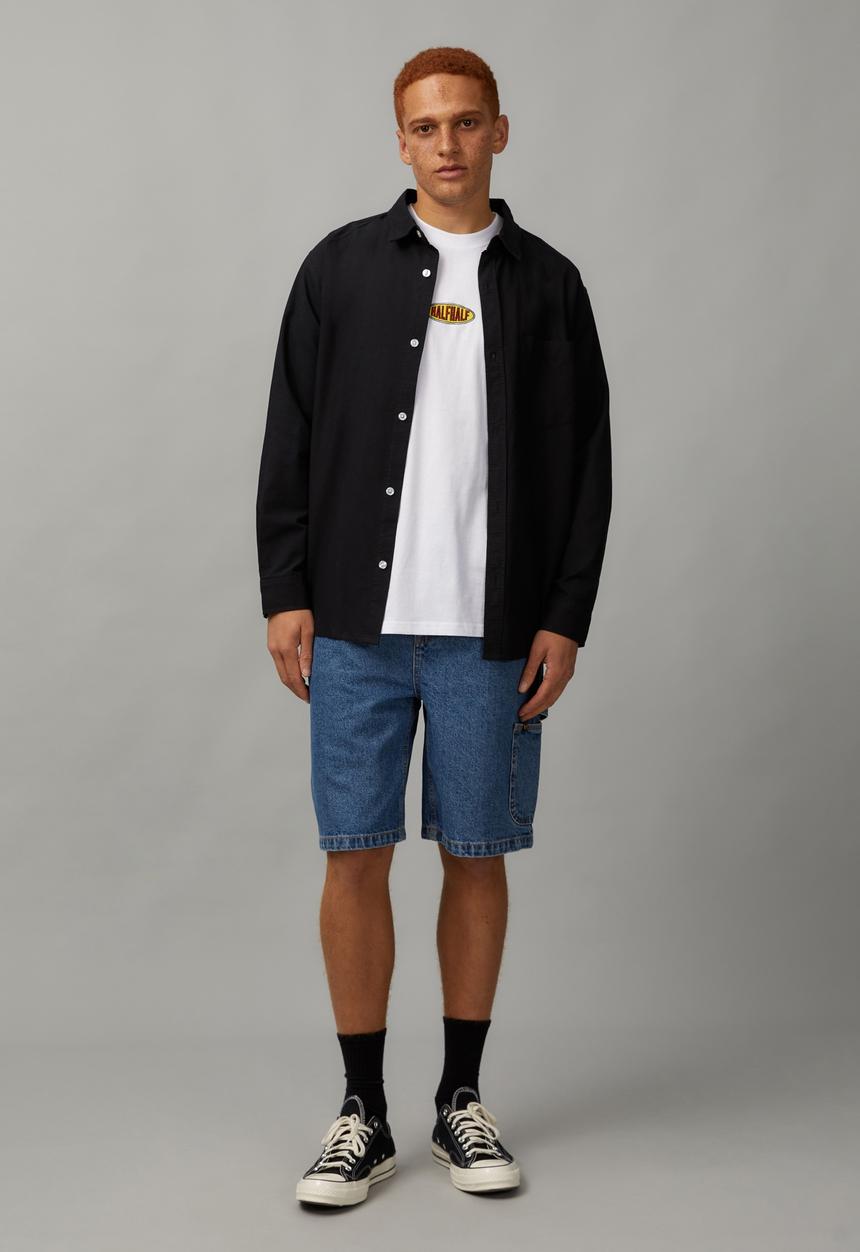 Factorie - Long sleeve shirt - black oxford 