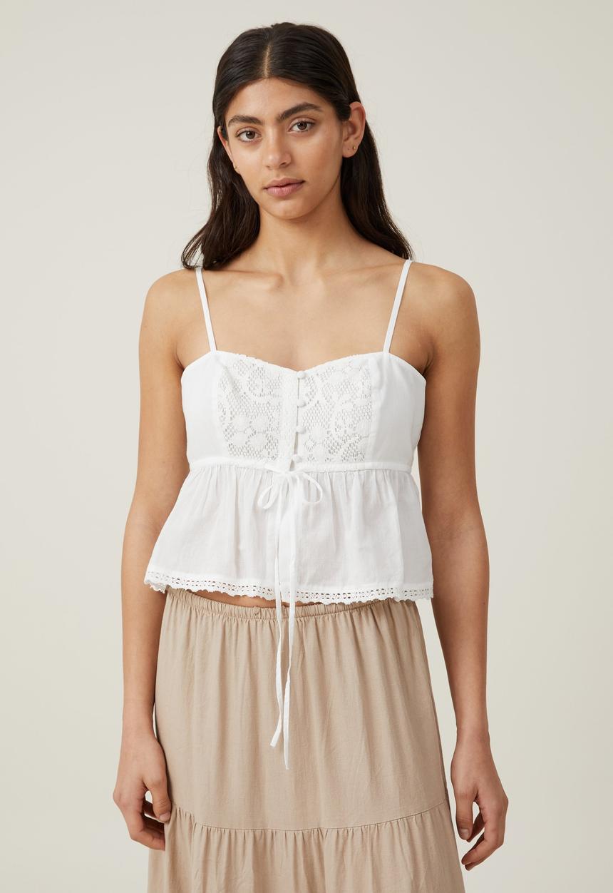 Cotton On - Bella Lace Cami - White