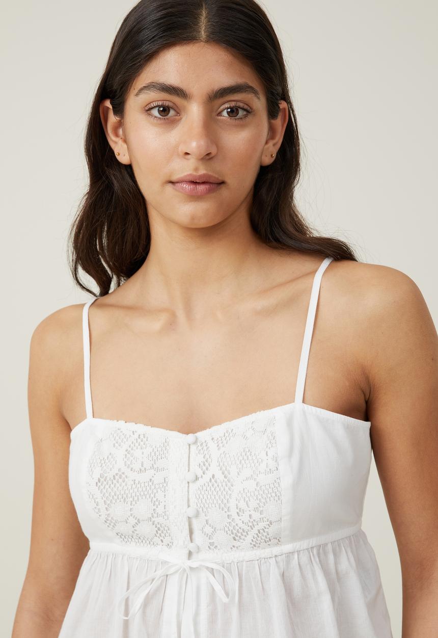 Cotton On - Bella Lace Cami - White