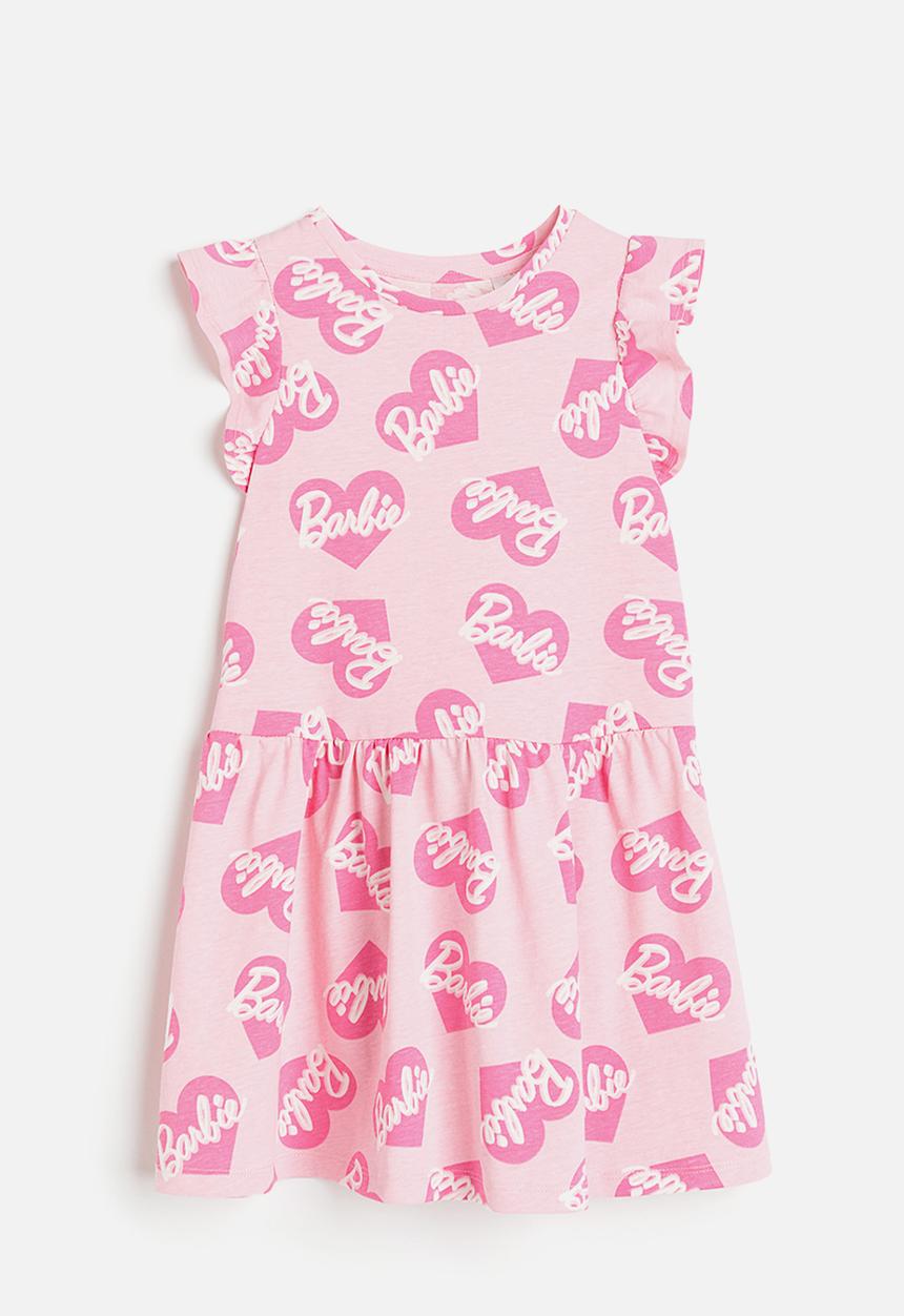 H&M - Printed cotton dress - pink & barbie