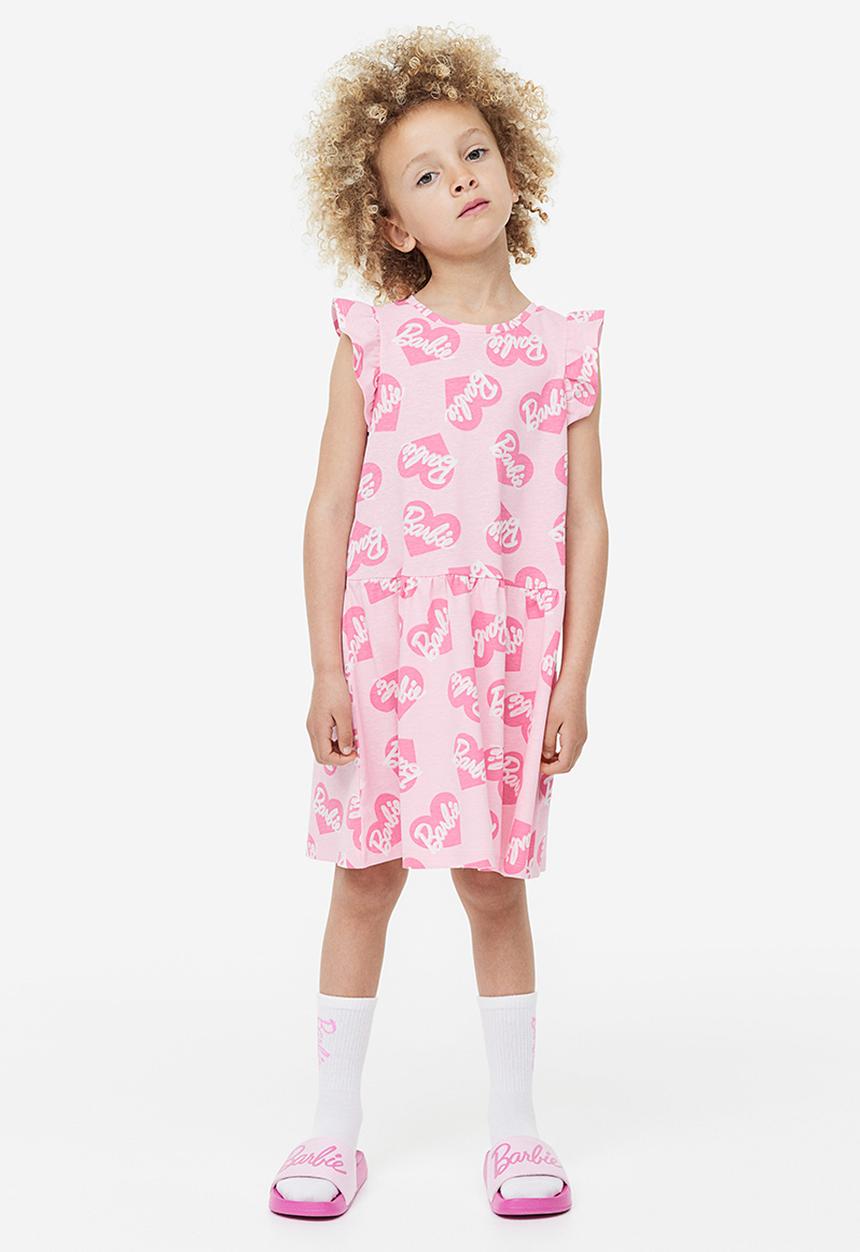H&M - Printed cotton dress - pink & barbie