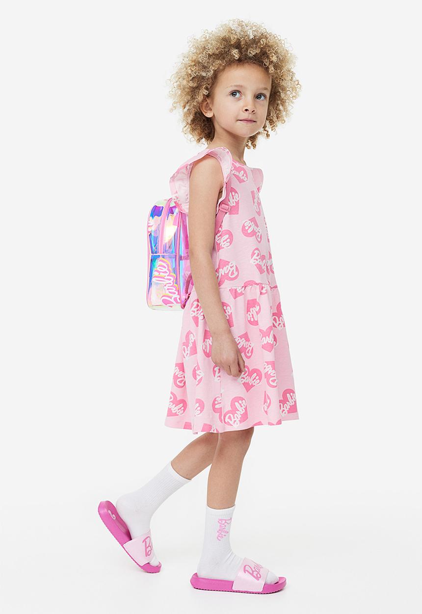 H&M - Printed cotton dress - pink & barbie