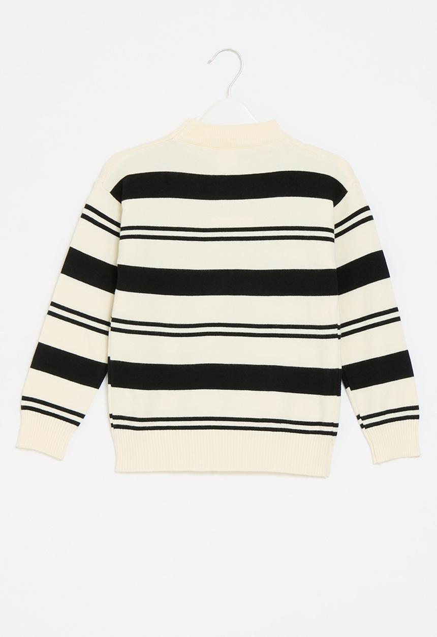 Pop Candy - Striped knitwear - black & ecru