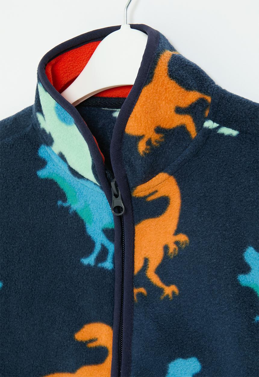 Pop Candy - Dino zip through top - navy blue