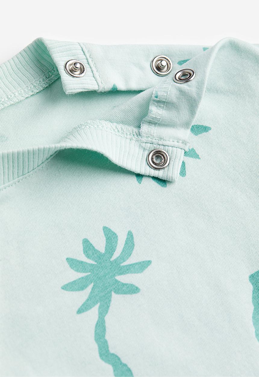 H&M - Printed t-shirt - mint green & palm trees