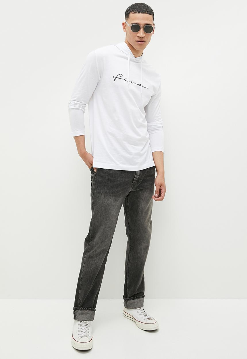 French Connection - Hood fc centre scribble - white/black