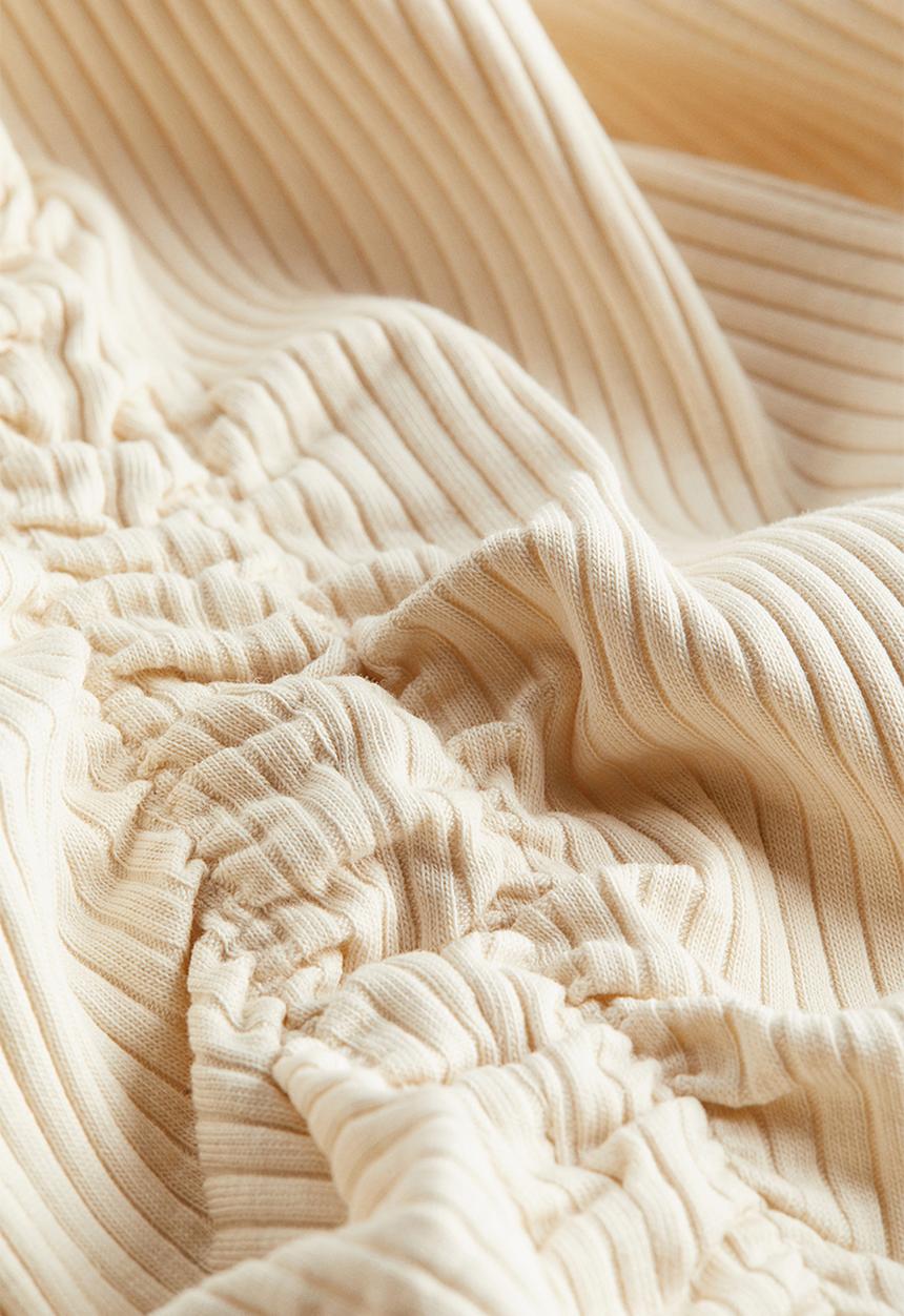 H&M - Ribbed jersey dress - light beige