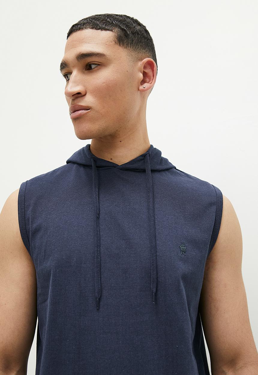 French Connection - Sleeveless hood - marine