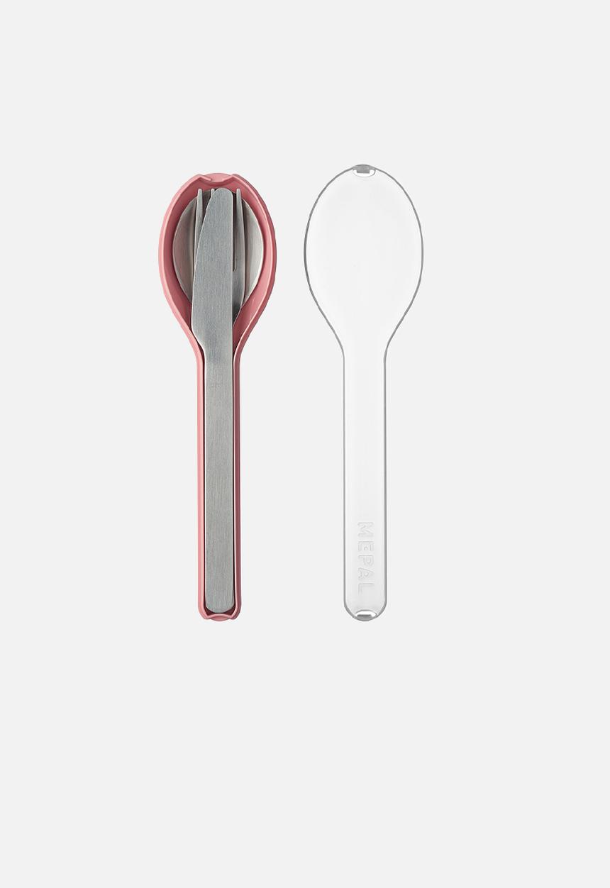 Mepal - Mepal Ellipse 3 Piece Cutlery Set & Case - Nordic Pink