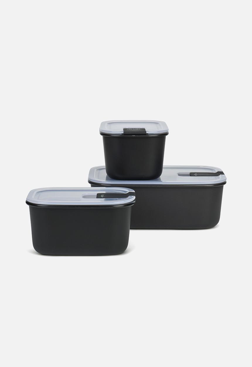 Mepal - Mepal EasyClip Food Storage (2 x 450ml + 1 x 1L) - Nordic Black