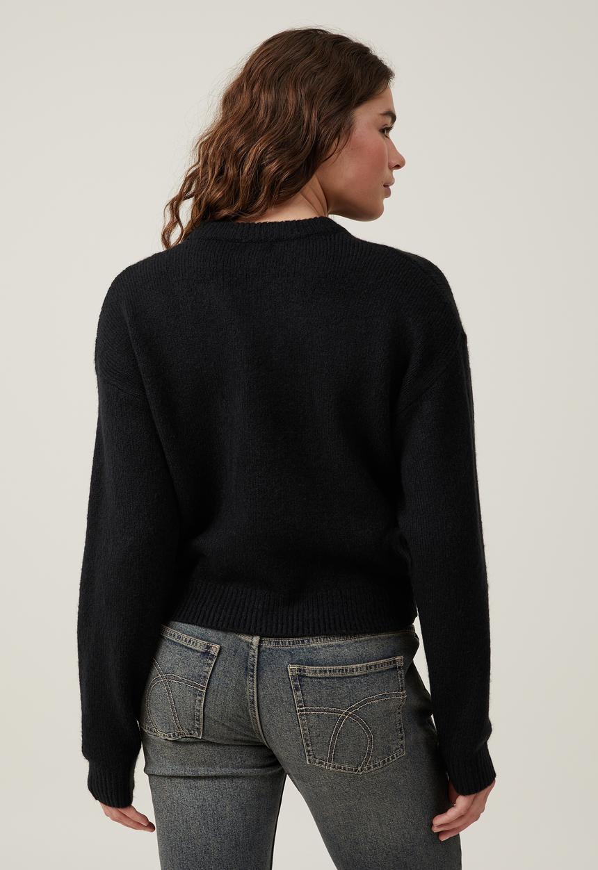Cotton On - Everything Crew Neck Pullover - Black