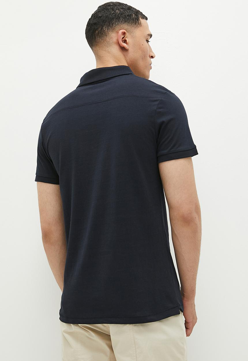 French Connection - J polo - marine & gunmetal