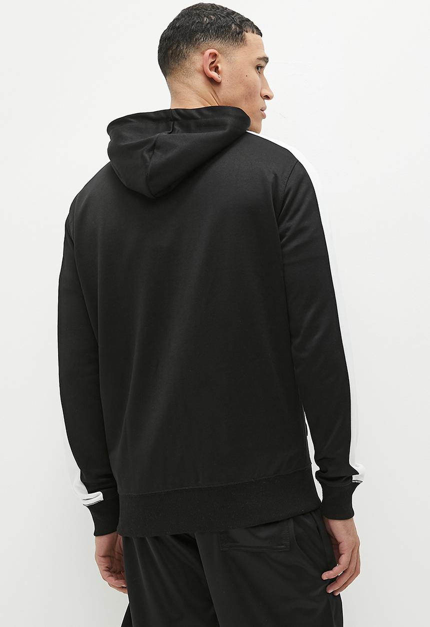 French Connection - Script zip hood arm tricot - black & white 