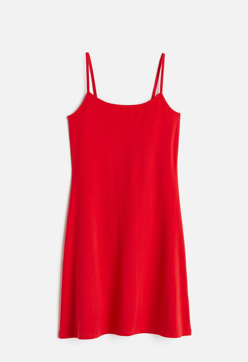 H&M - Flared-skirt jersey dress - red