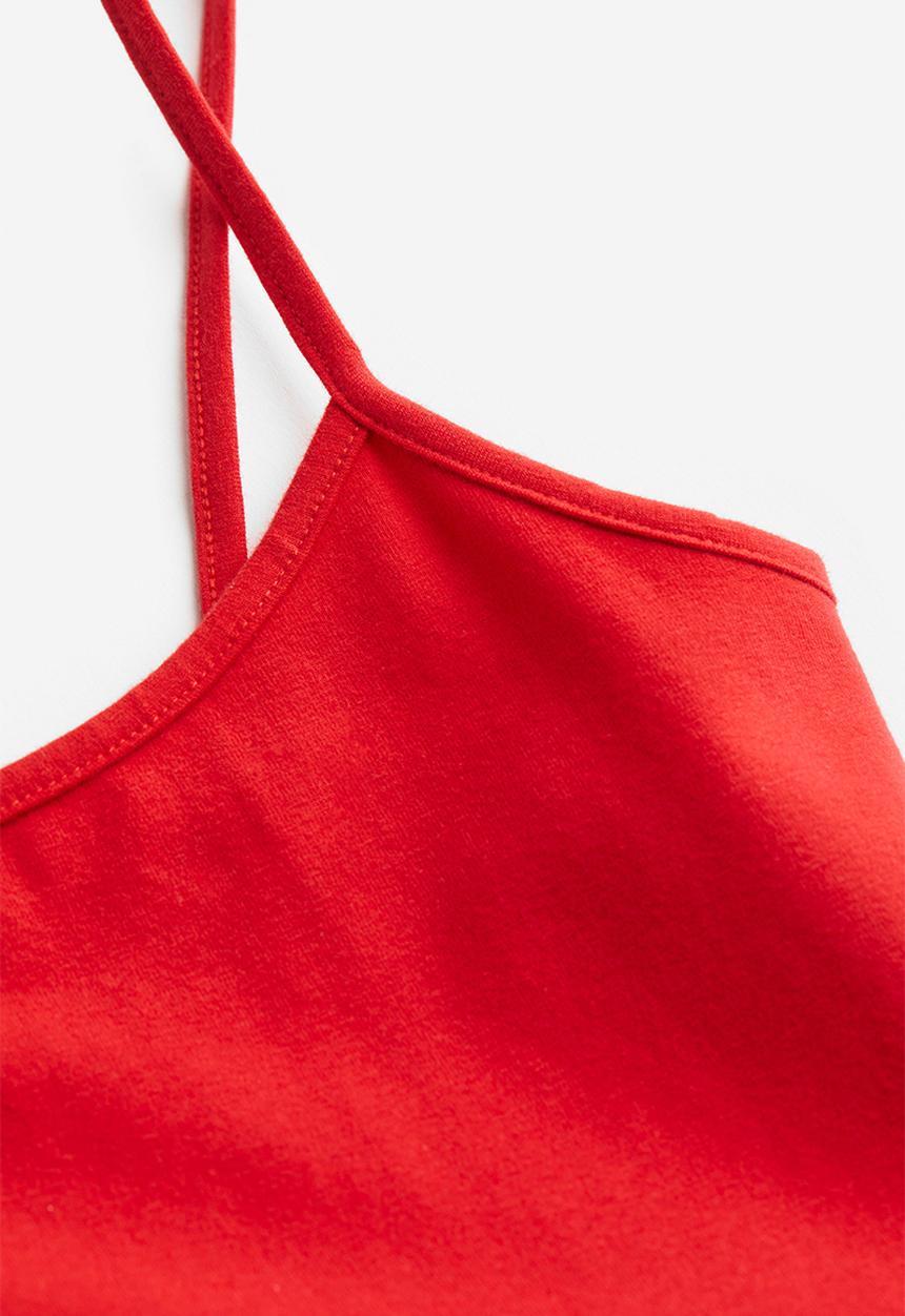 H&M - Flared-skirt jersey dress - red