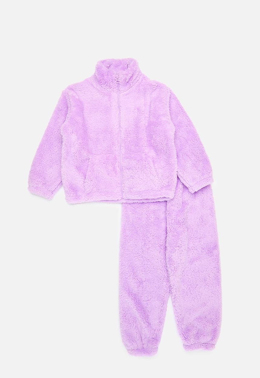 Pop Candy - Teddy fleece tracksuit set - lilac