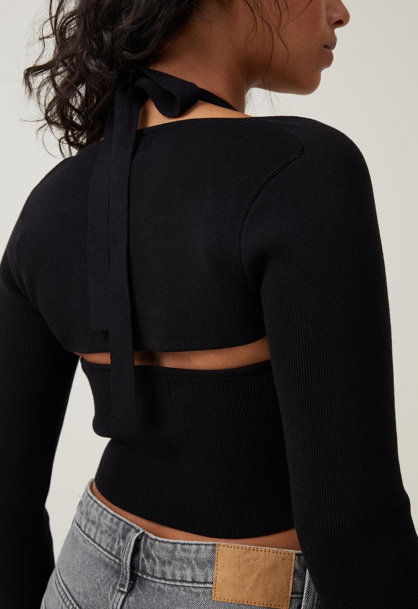 Cotton On - Fitted Summer Shrug Set - Black