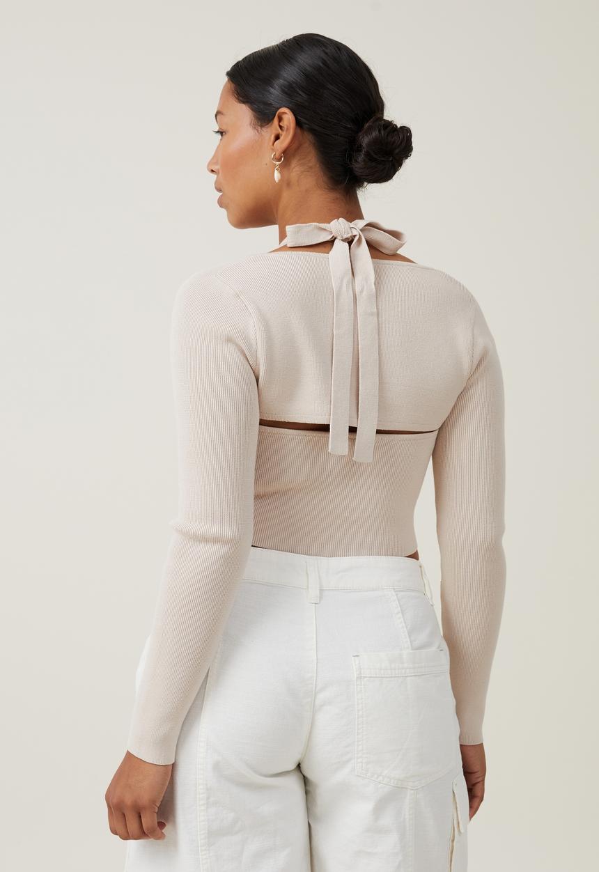 Cotton On - Fitted Summer Shrug Set - Stone