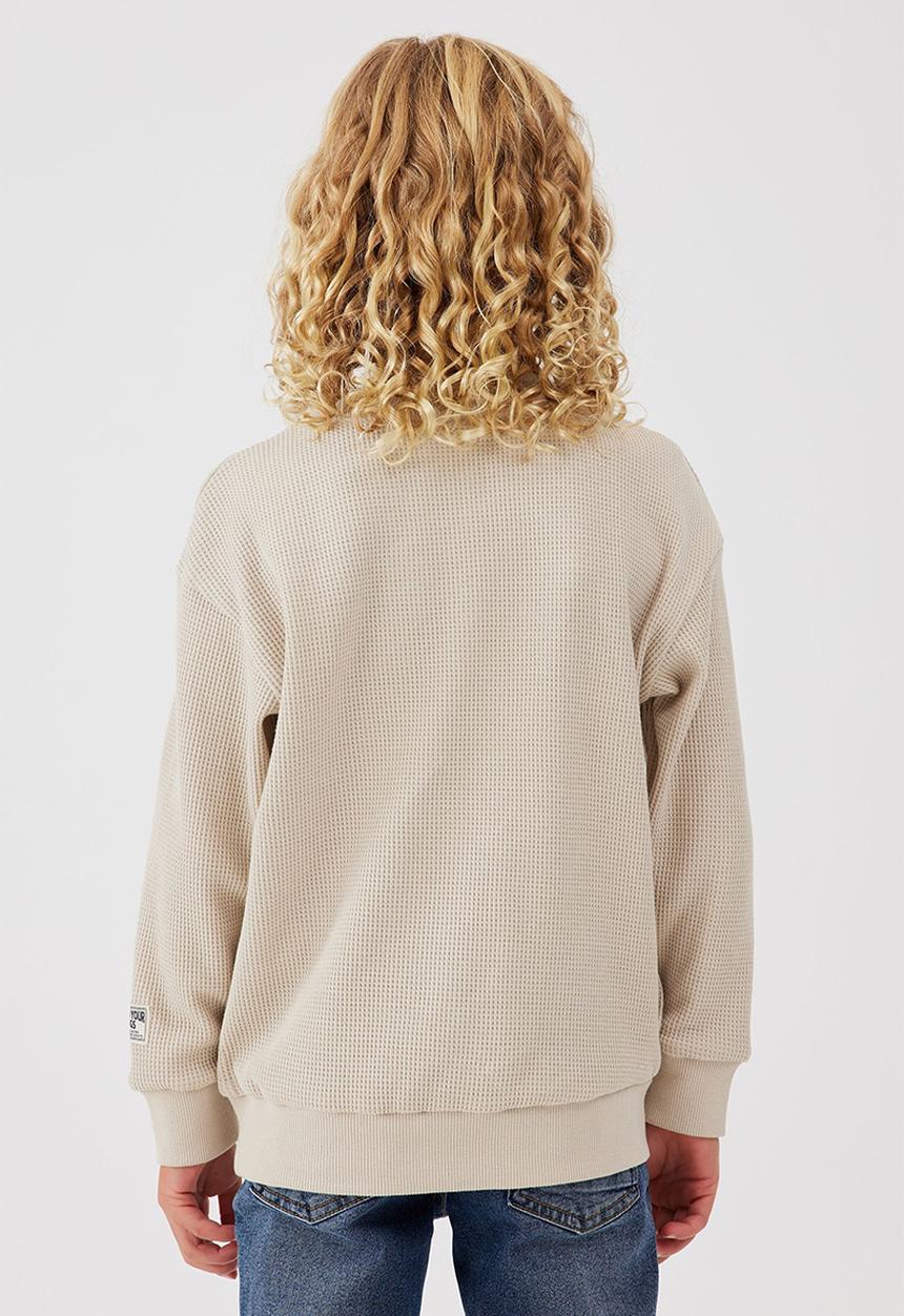 Cotton On - Long sleeve waffle pullover - rainy day