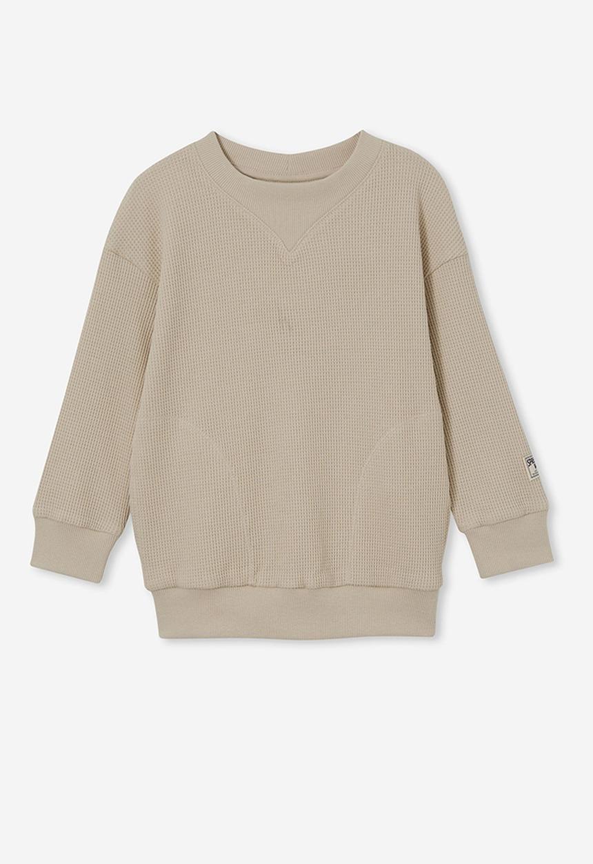 Cotton On - Long sleeve waffle pullover - rainy day
