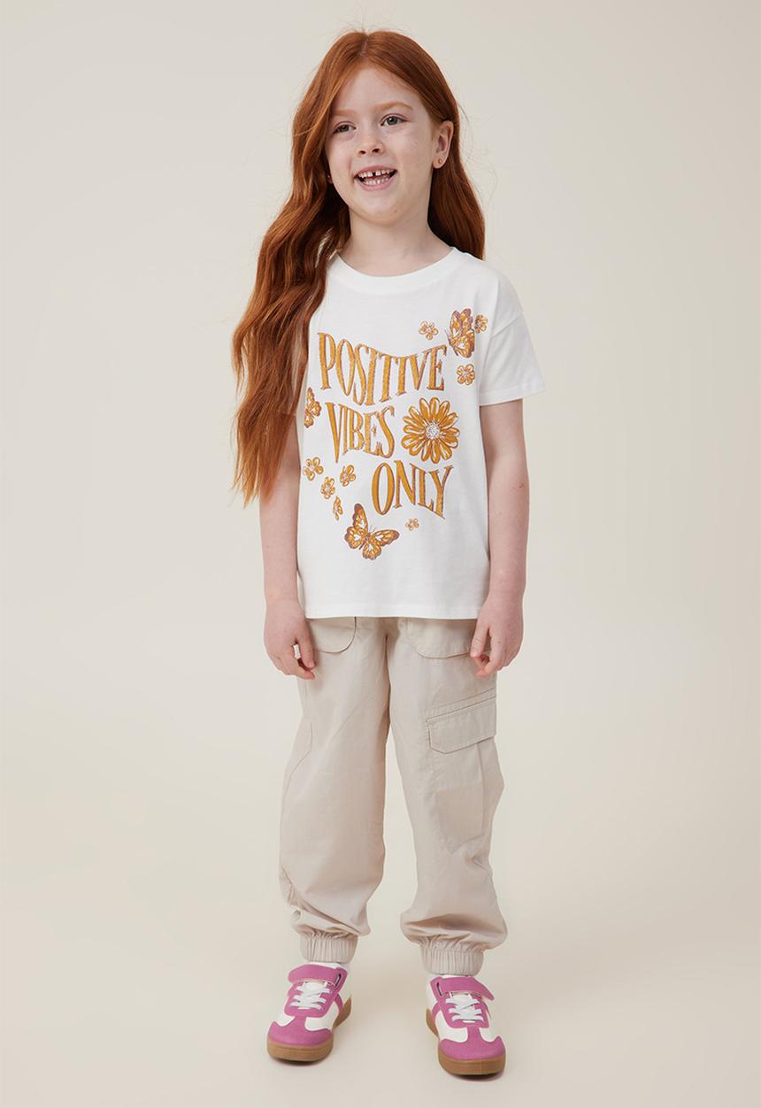 Cotton On - Poppy short sleeve print tee - vanilla/positive vibes