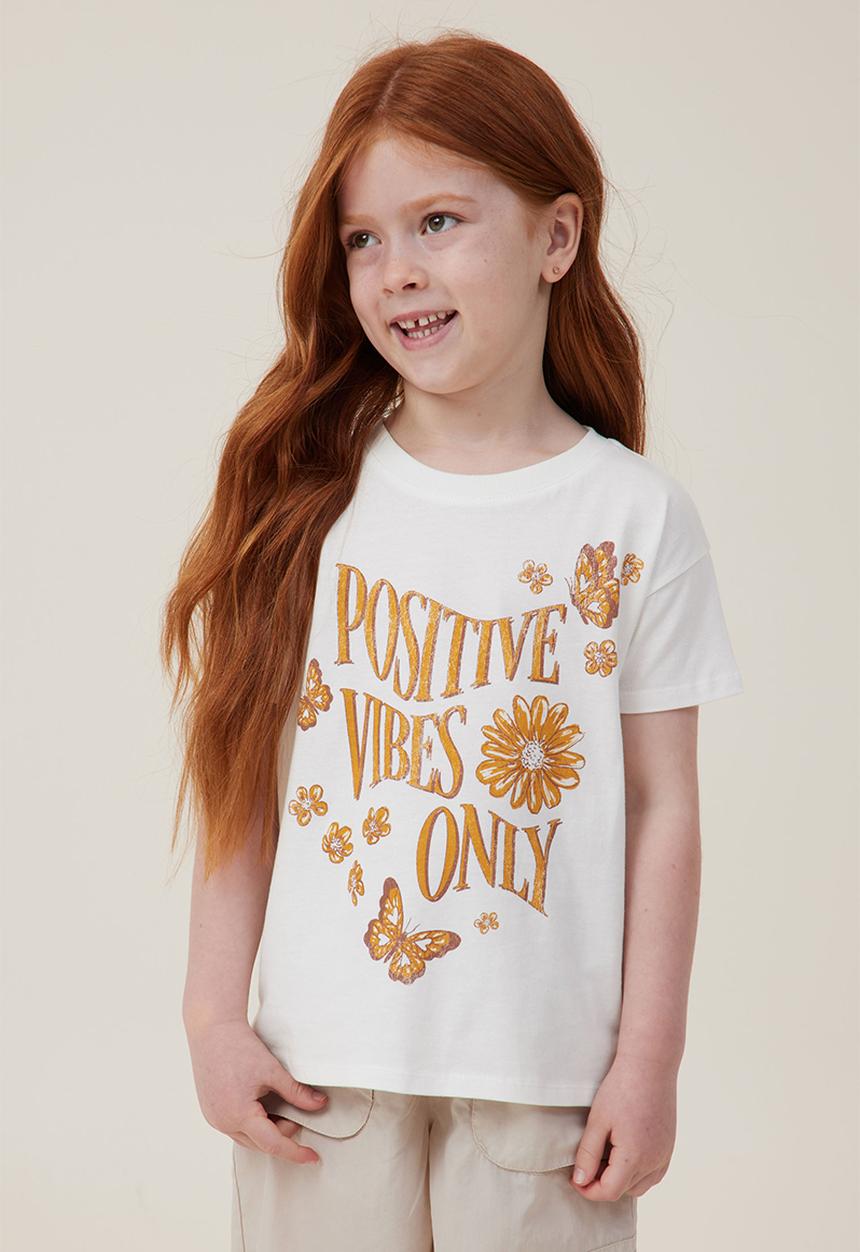 Cotton On - Poppy short sleeve print tee - vanilla/positive vibes