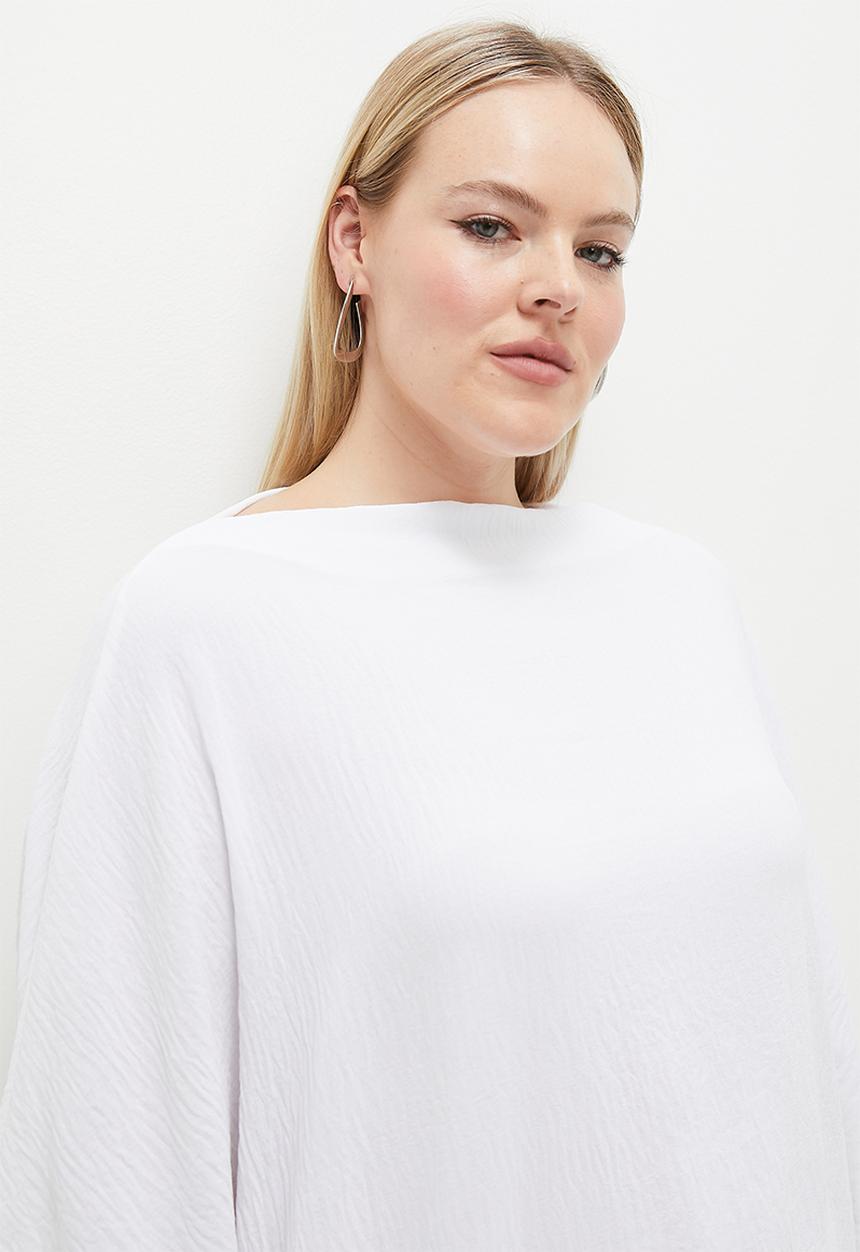 Superbalist - Exaggerated drape shell - white