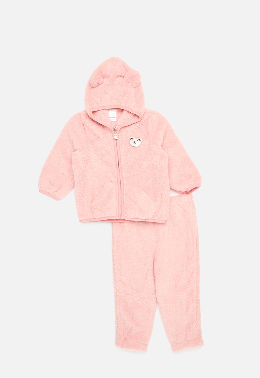 Pop Candy - Teddy fleece tracksuit set - pink