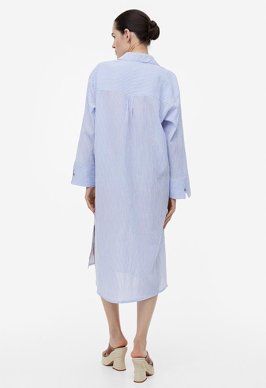 H&M - Crêpe shirt dress - blue striped