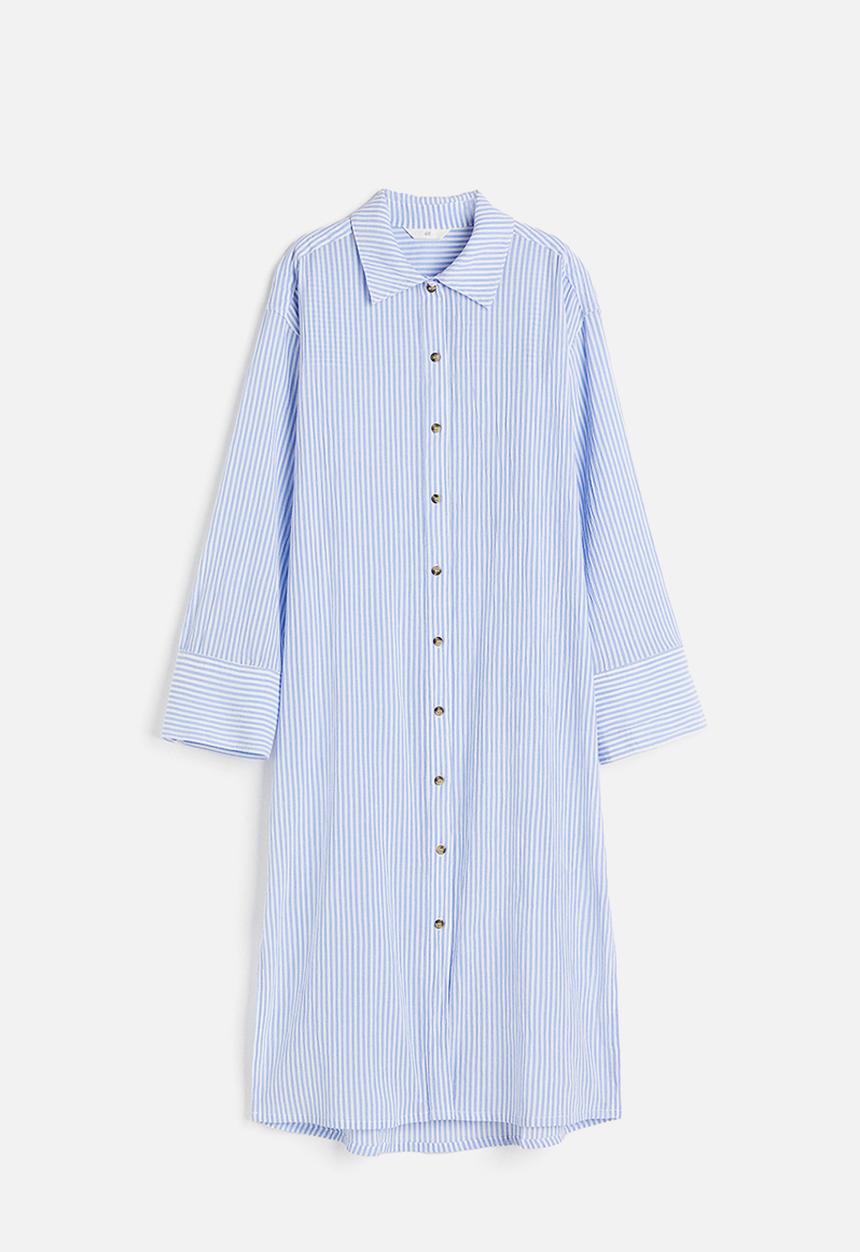 H&M - Crêpe shirt dress - blue striped