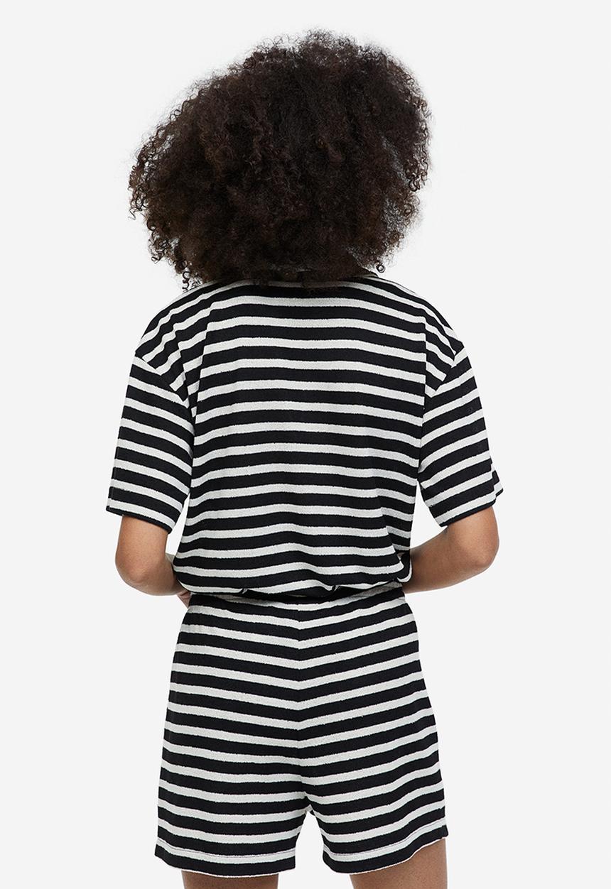 H&M - Jersey shorts - black striped