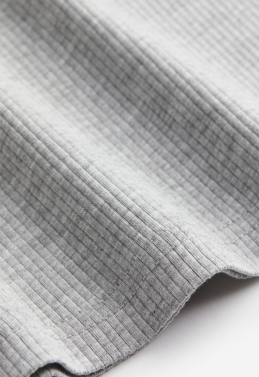H&M - Ribbed cotton vest top - light grey marl