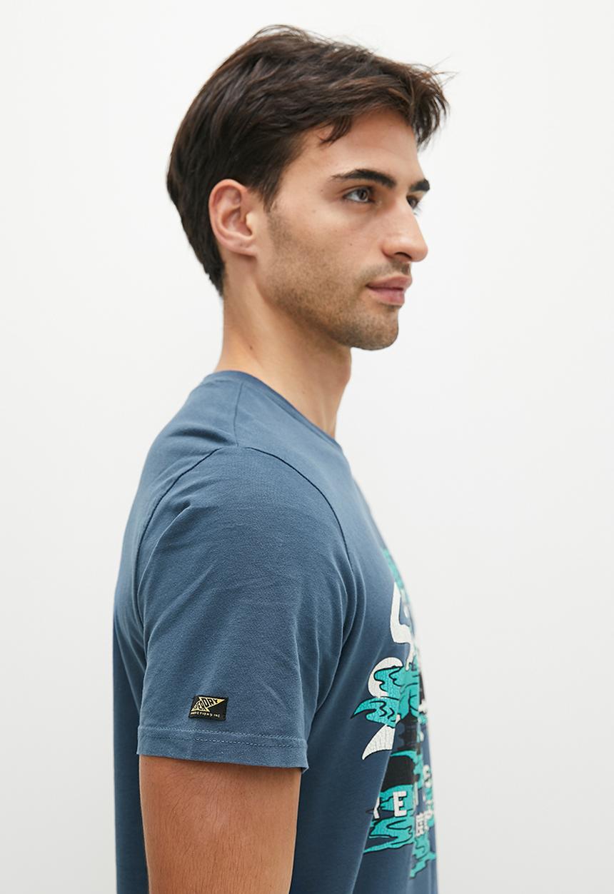 Superdry. - Japanese vl graphic T-shirt - blue bottle