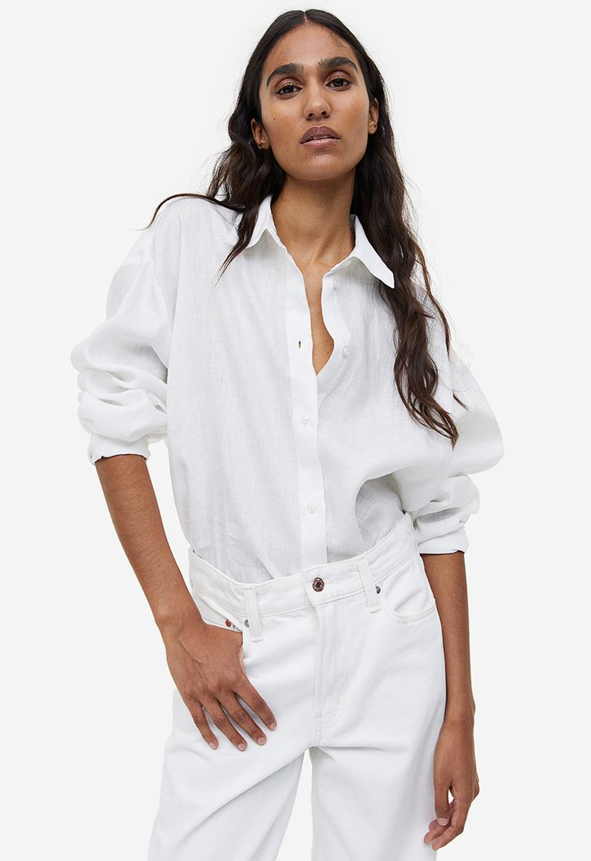 H&M - Linen shirt - white