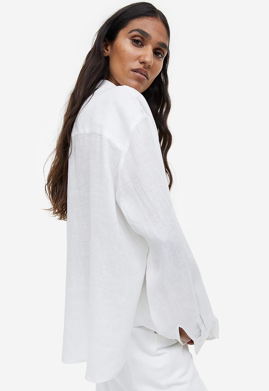 H&M - Linen shirt - white