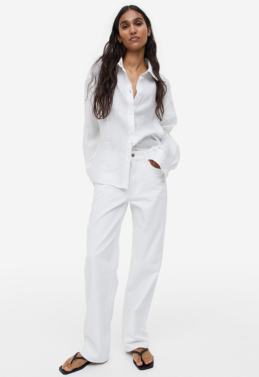 H&M - Linen shirt - white