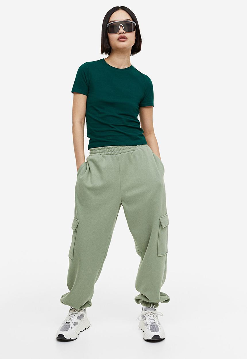 H&M - Fitted T-shirt - dark green