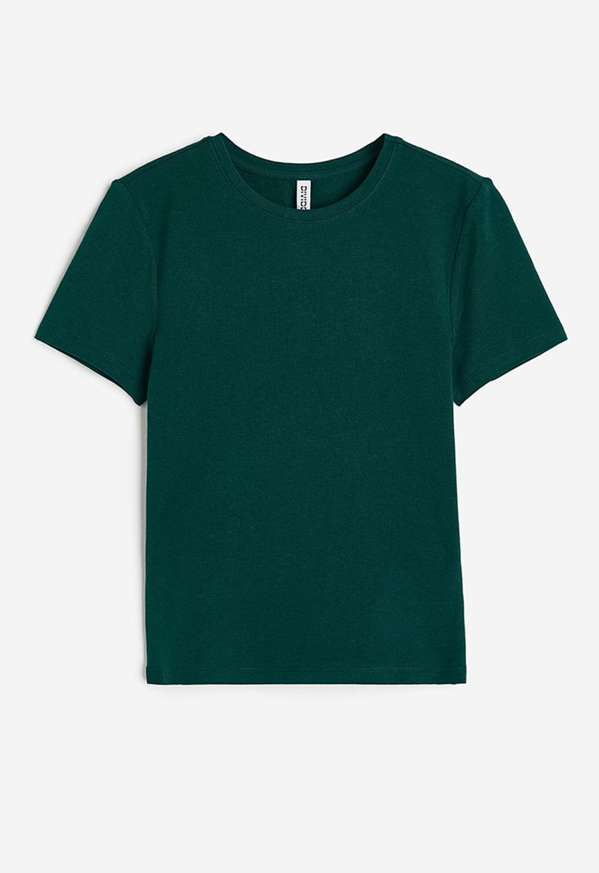 H&M - Fitted T-shirt - dark green