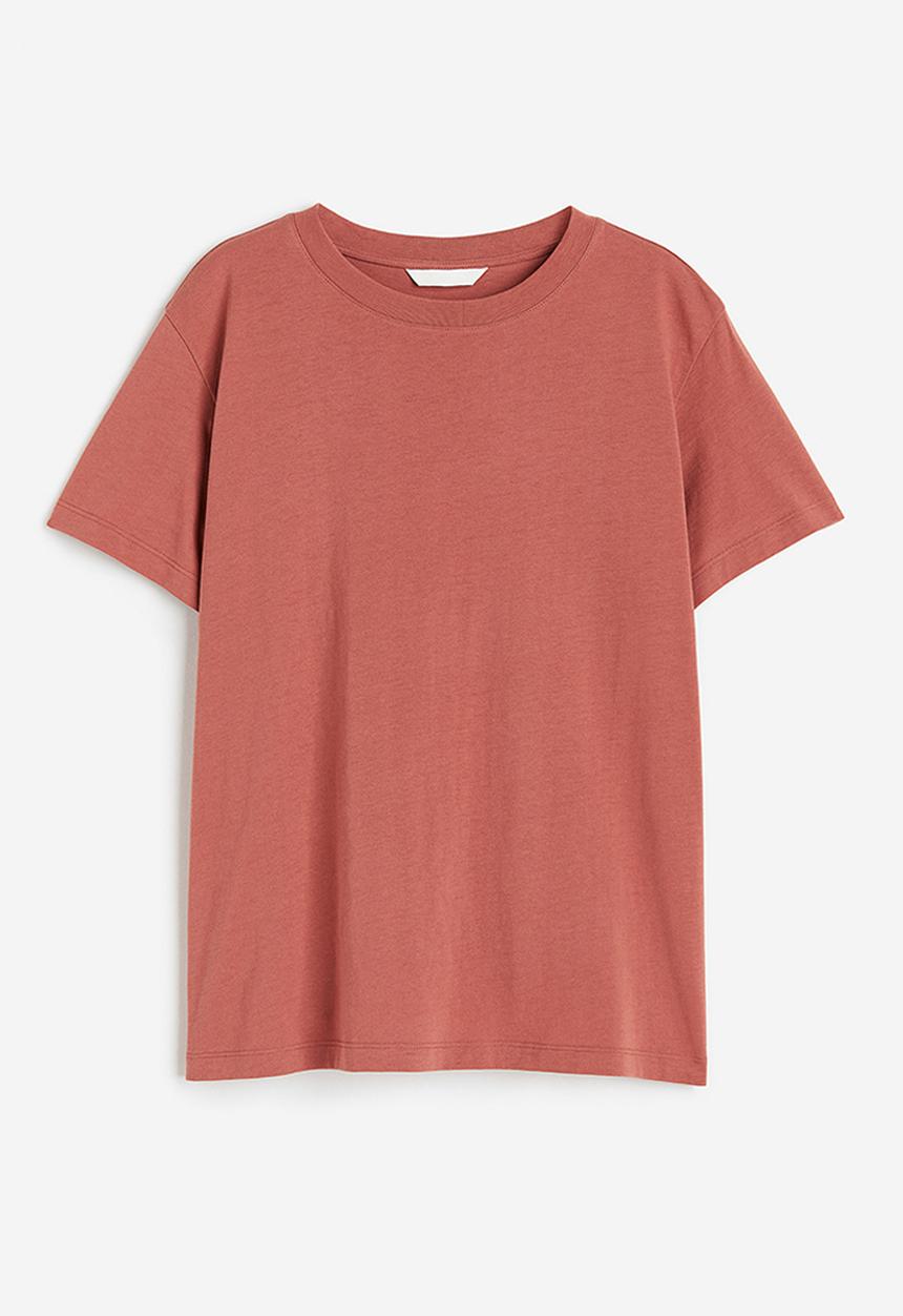 H&M - Cotton T-shirt - brick red
