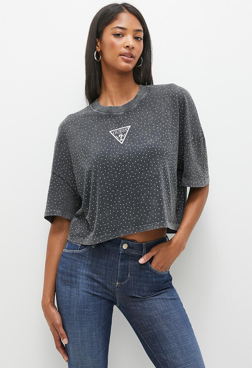 GUESS - Short sleeve rn stars tee - acid jet black