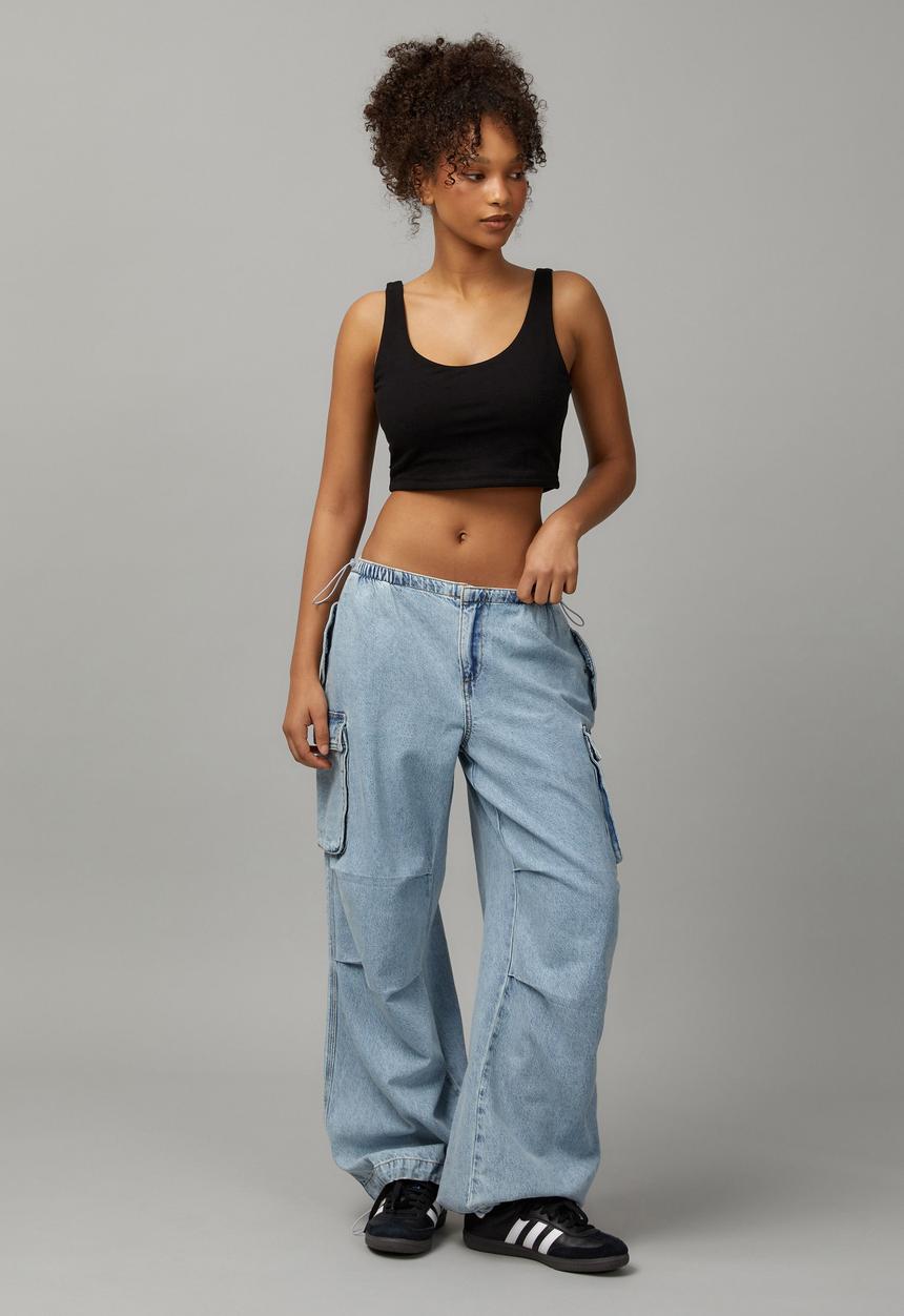 Factorie - Freddie Denim Parachute Pant - 90s Blue 