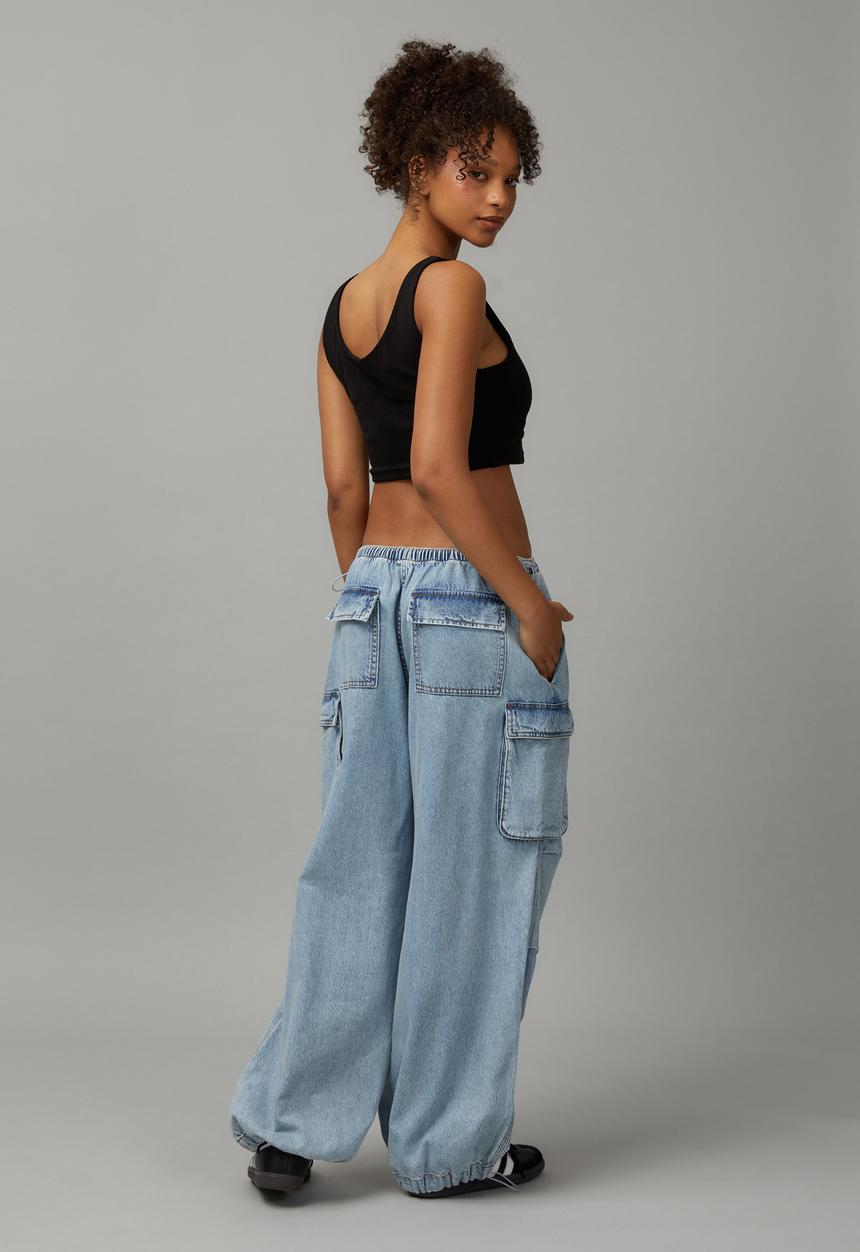Factorie - Freddie Denim Parachute Pant - 90s Blue 