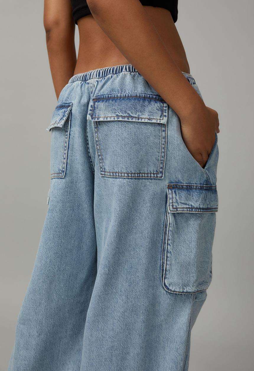 Factorie - Freddie Denim Parachute Pant - 90s Blue 