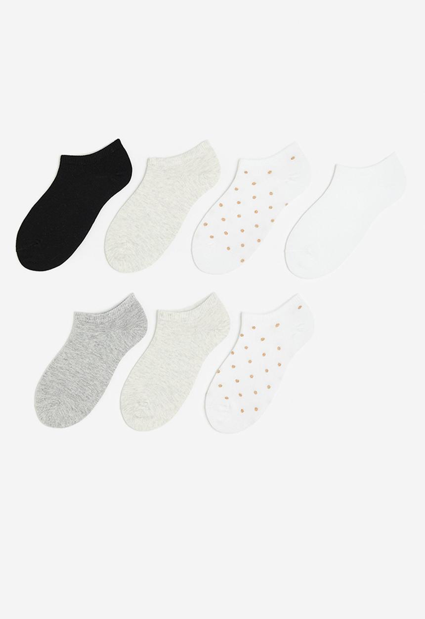 H&M - 7-pack trainer socks - white/spotted