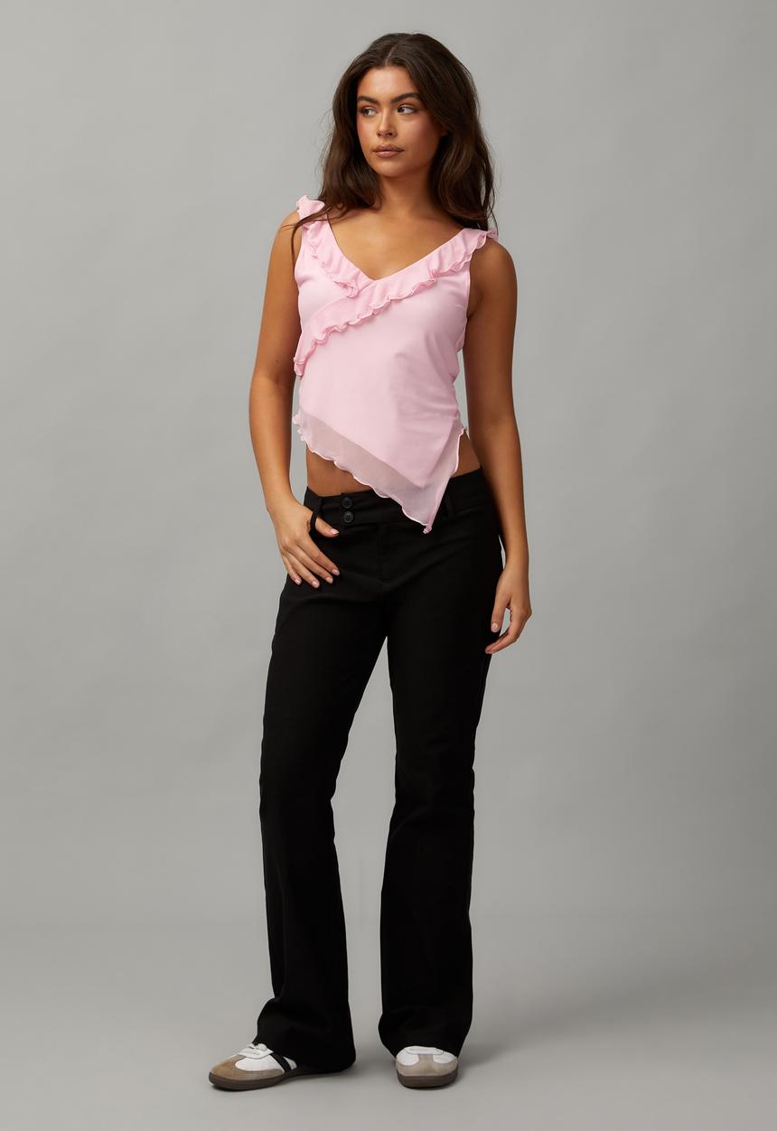 Factorie - Mesh Frill Asymmetric Top - Tutu Pink