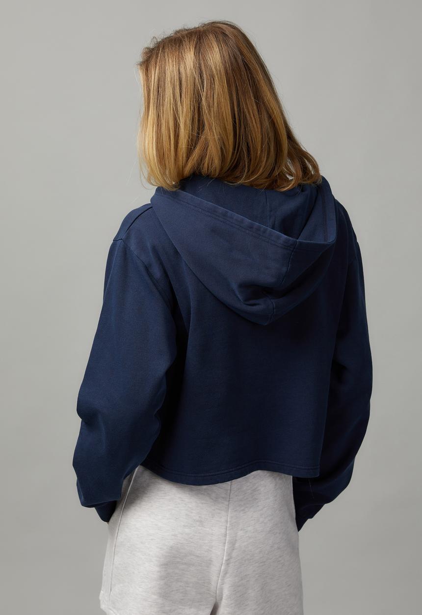 Factorie - V-Neck Hoodie - Washed Navy/West Coast 