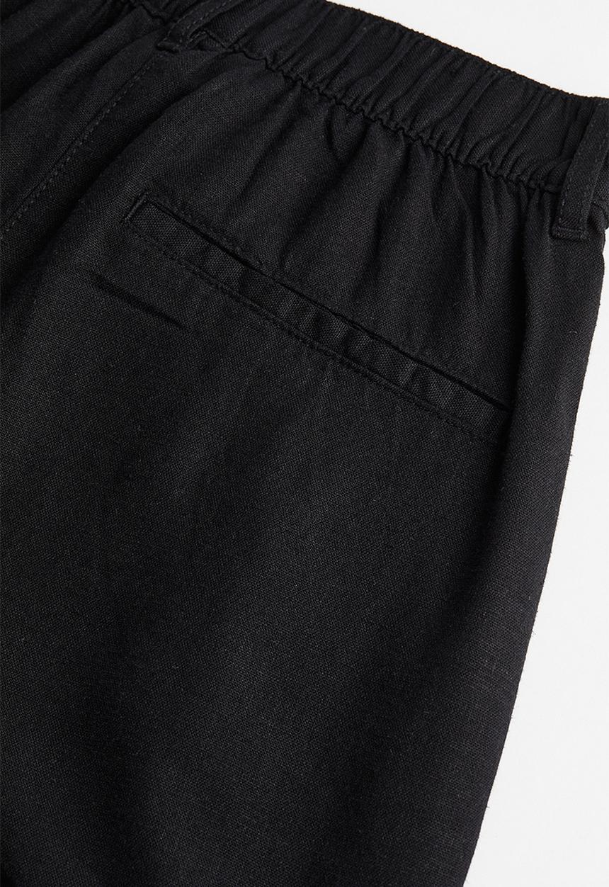 H&M - Linen-blend shorts - black