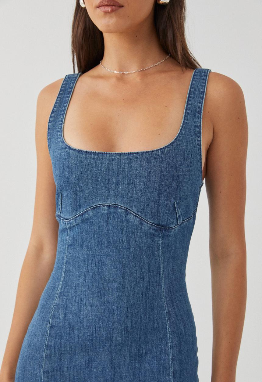 Supré  - Andie Denim Maxi Dress - Stella Blue